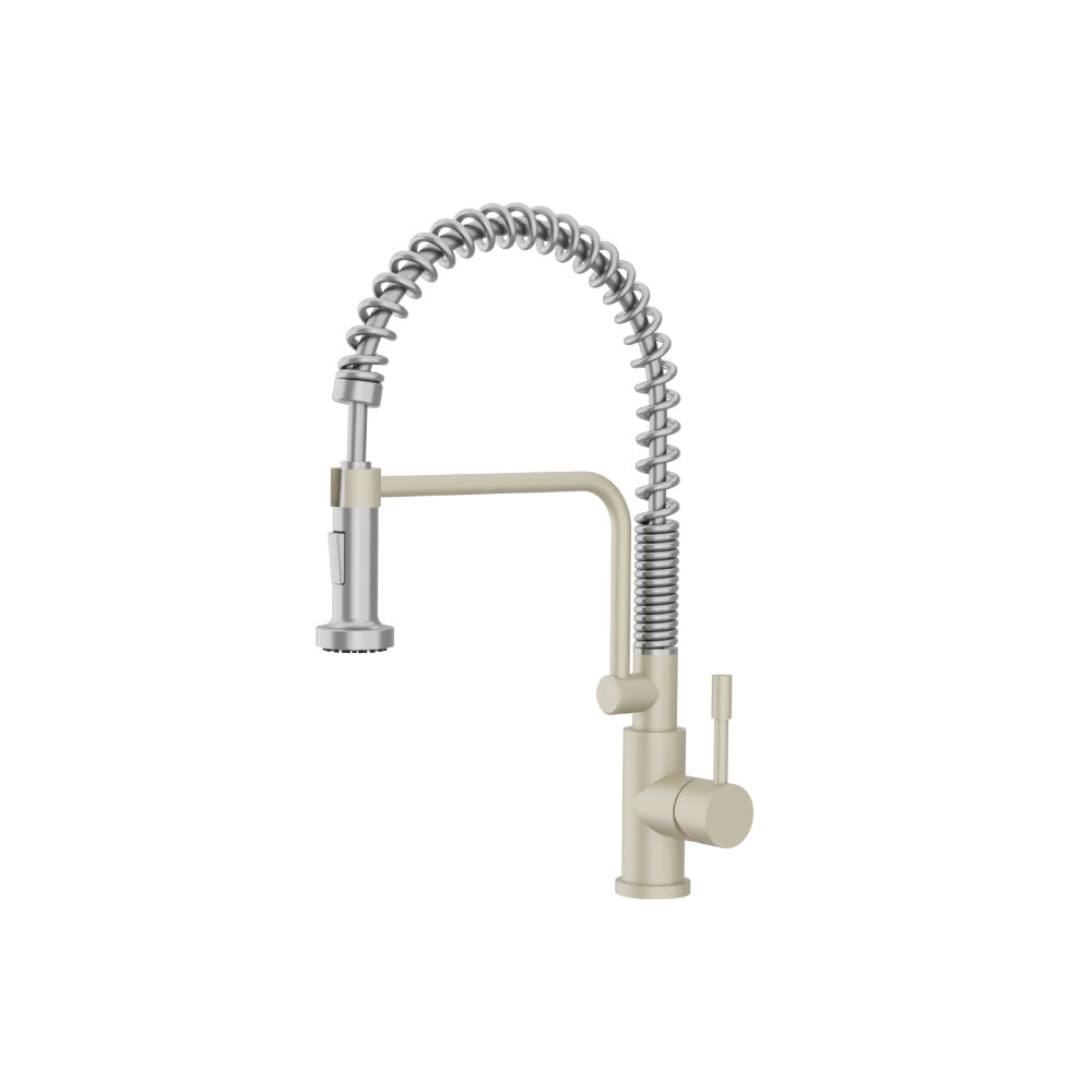 Flusso K.1200 Caso - Semi-Professional Dual Spray Stainless Steel Kitchen Faucet With Pull Out