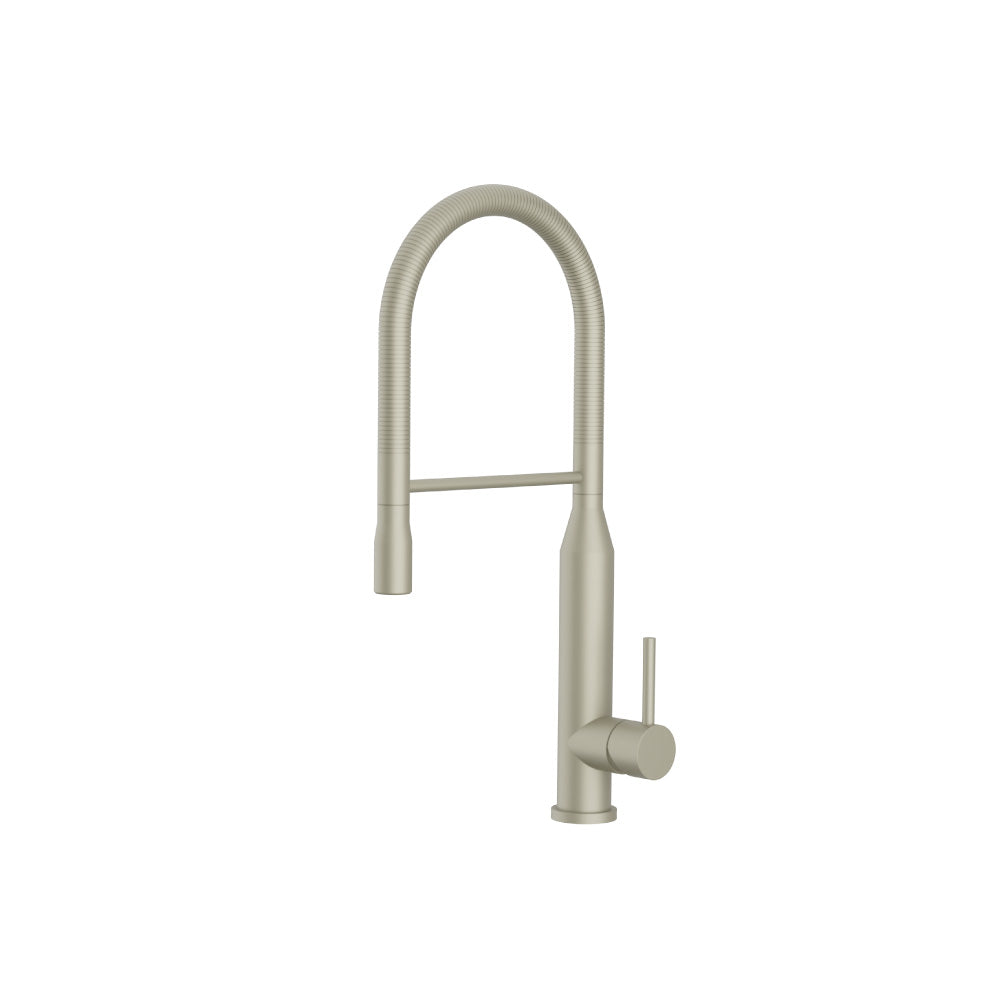 Flusso K.1260 Glatt - Semi-Professional Dual Spray Stainless Steel Kitchen Faucet With Pull Out