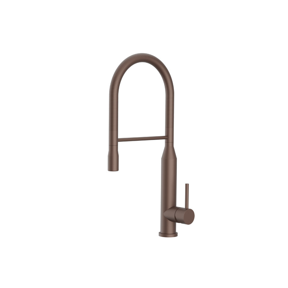 Flusso K.1260 Glatt - Semi-Professional Dual Spray Stainless Steel Kitchen Faucet With Pull Out