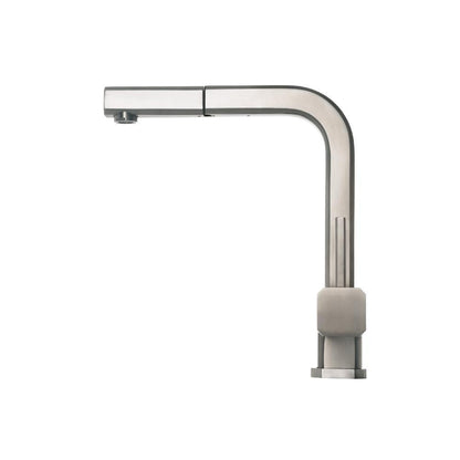 Flusso K.1300 Cito - Dual Spray Polished Steel Kitchen Faucet With Pull Out