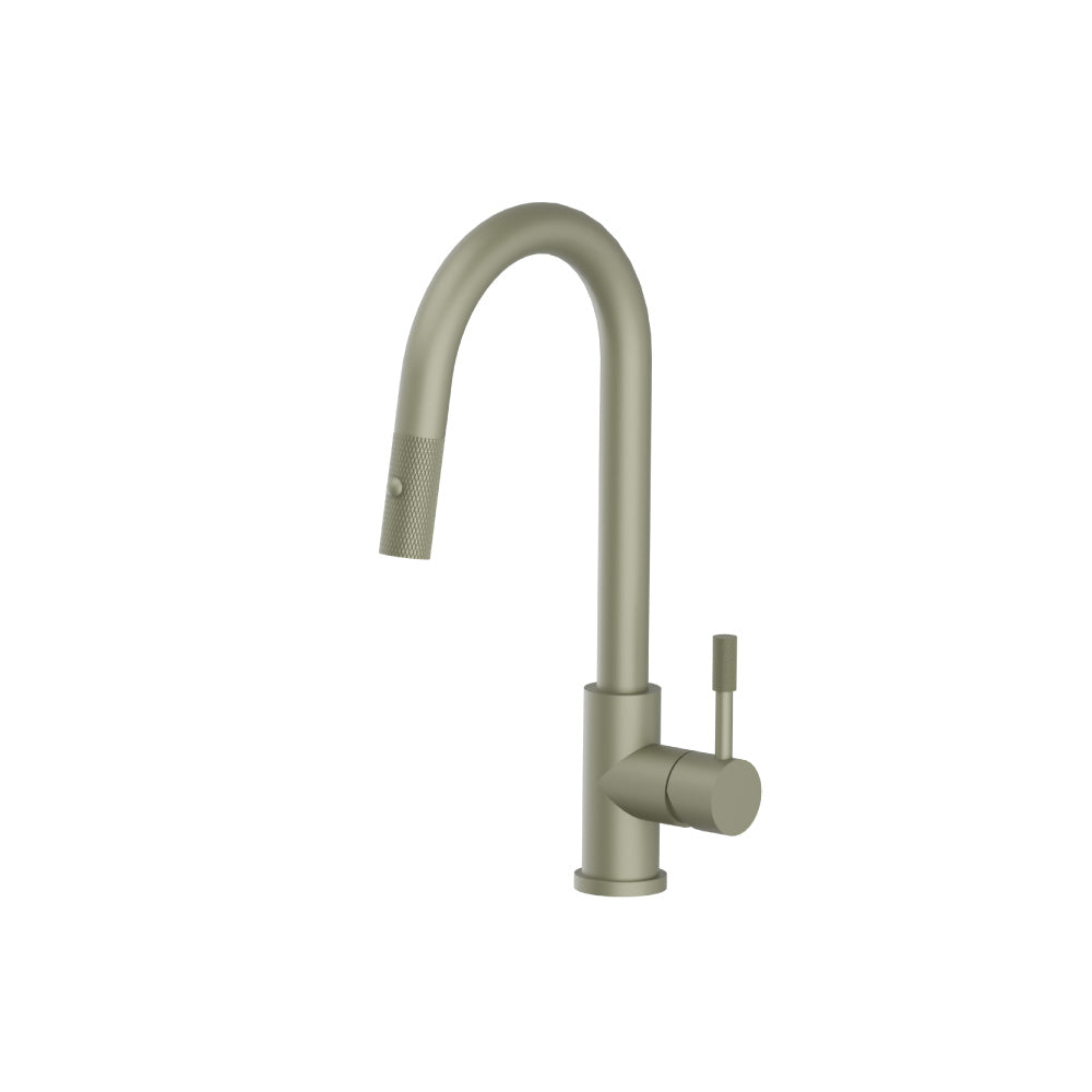 Flusso K.1390 Vasco - Dual Spray Stainless Steel Kitchen Faucet With Pull Out & Knurling