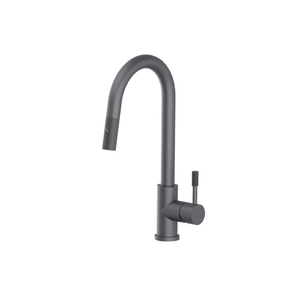 Flusso K.1390 Vasco - Dual Spray Stainless Steel Kitchen Faucet With Pull Out & Knurling
