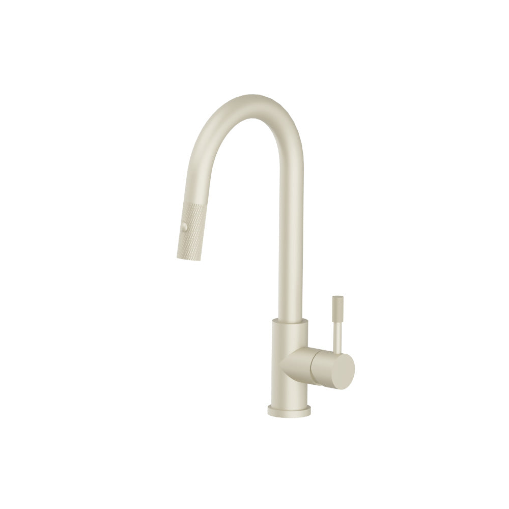 Flusso K.1390 Vasco - Dual Spray Stainless Steel Kitchen Faucet With Pull Out & Knurling