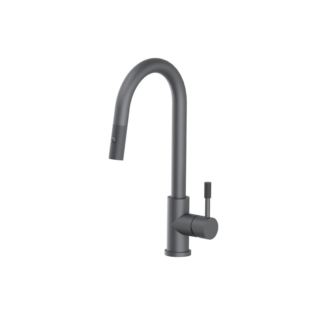 Flusso K.1390 Vasco - Dual Spray Stainless Steel Kitchen Faucet With Pull Out & Knurling