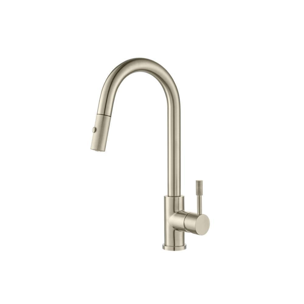 Flusso K.1390 Vasco - Dual Spray Stainless Steel Kitchen Faucet With Pull Out & Knurling