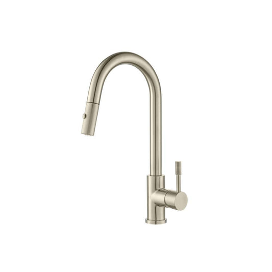 Flusso K.1390 Vasco - Dual Spray Stainless Steel Kitchen Faucet With Pull Out & Knurling