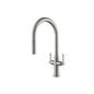 Flusso K.1800 Velox - Dual Spray Stainless Steel Two Handle Kitchen Faucet With Pull Out