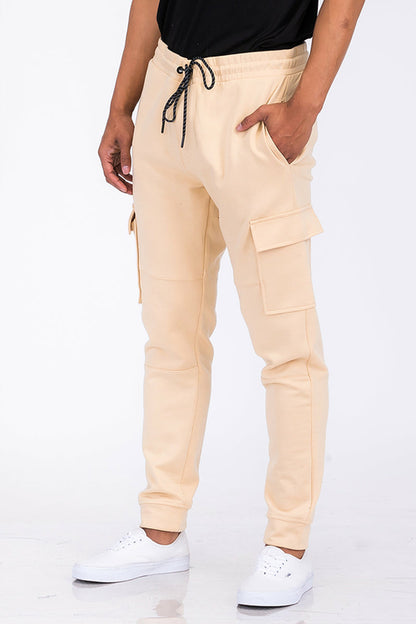 Cotton Blend Cargo Joggers with Elastic Drawstring | Apparel | Kitchen + Metal