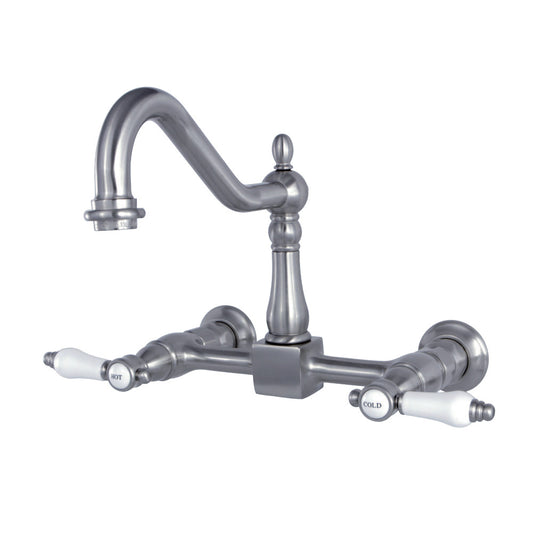 Kingston Brass KS1248BPL 8 in. Wall Mount Centerset Kitchen Faucet&#44