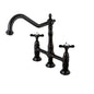 Kingston Brass KS1275BEXBS 8 in. Center Set Kitchen Faucet & Brass | Faucets | Kitchen + Metal