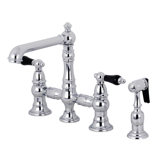 Kingston Brass KS7271PKLBS Duchess Bridge Kitchen Faucet with Brass | Faucets | Kitchen + Metal