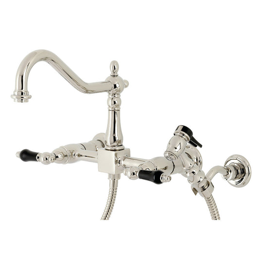 Kingston Brass KS1246PKLBS Duchess Wall Mount Bridge Kitchen Faucet | Faucets | Kitchen + Metal