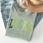 Lucky, Collegiate, St Patrick's Day Comfort Colors Tshirt