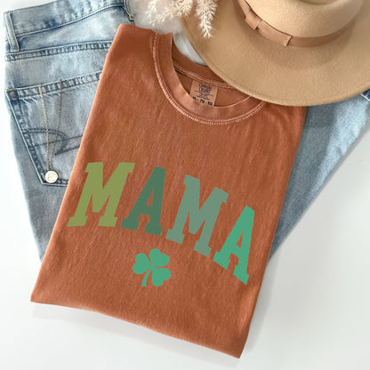 Mama, Shamrock, Collegiate, St Patrick's Day Comfort Colors Tshirt