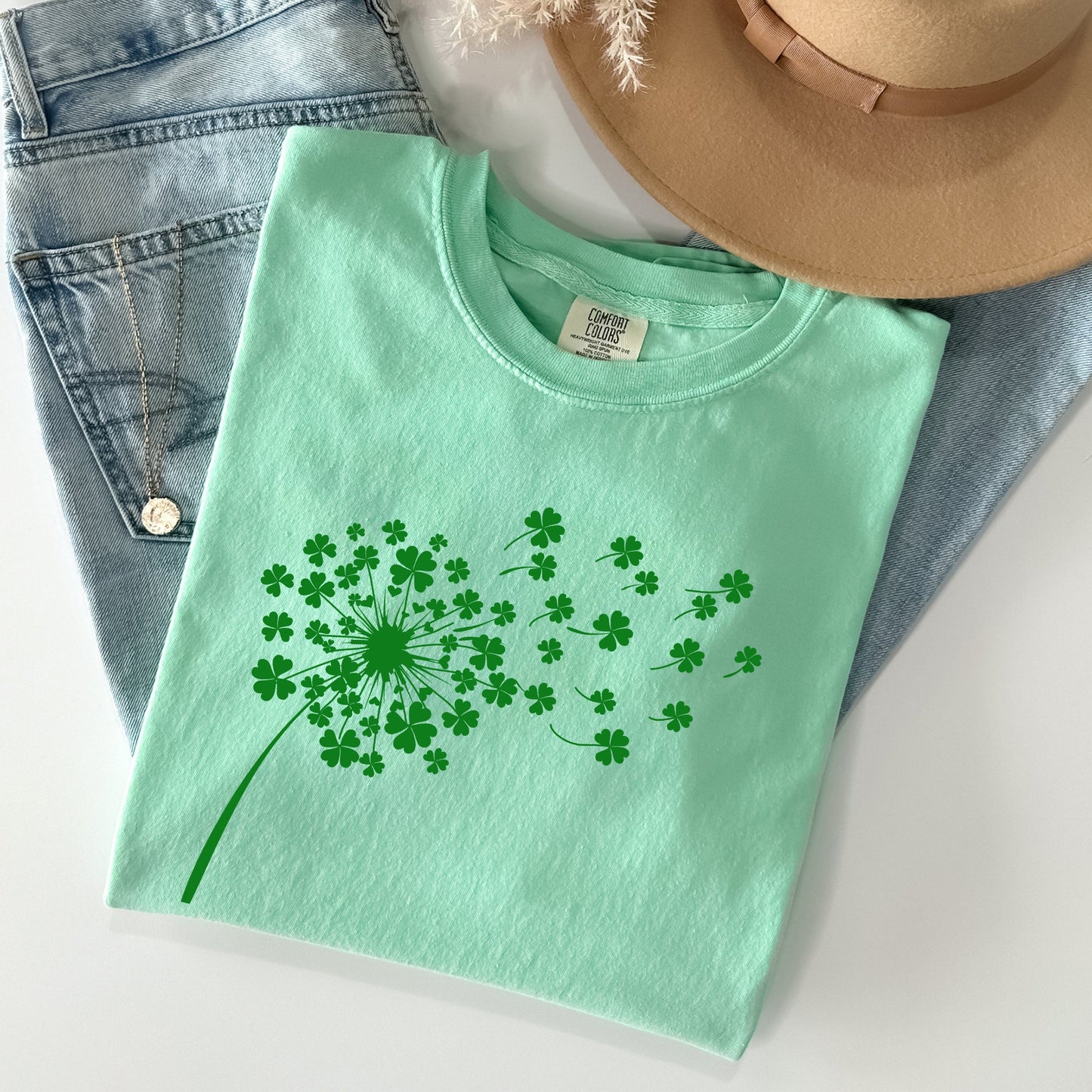 Dandelion, St Patrick's Day, Shamrocks Comfort Colors Tshirt