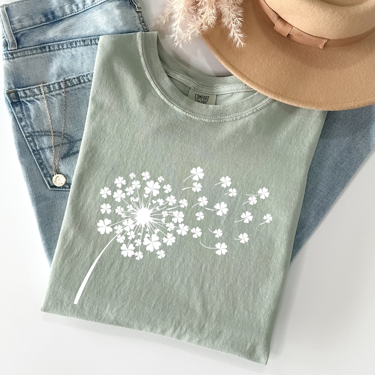Dandelion, St Patrick's Day, Shamrocks Comfort Colors Tshirt