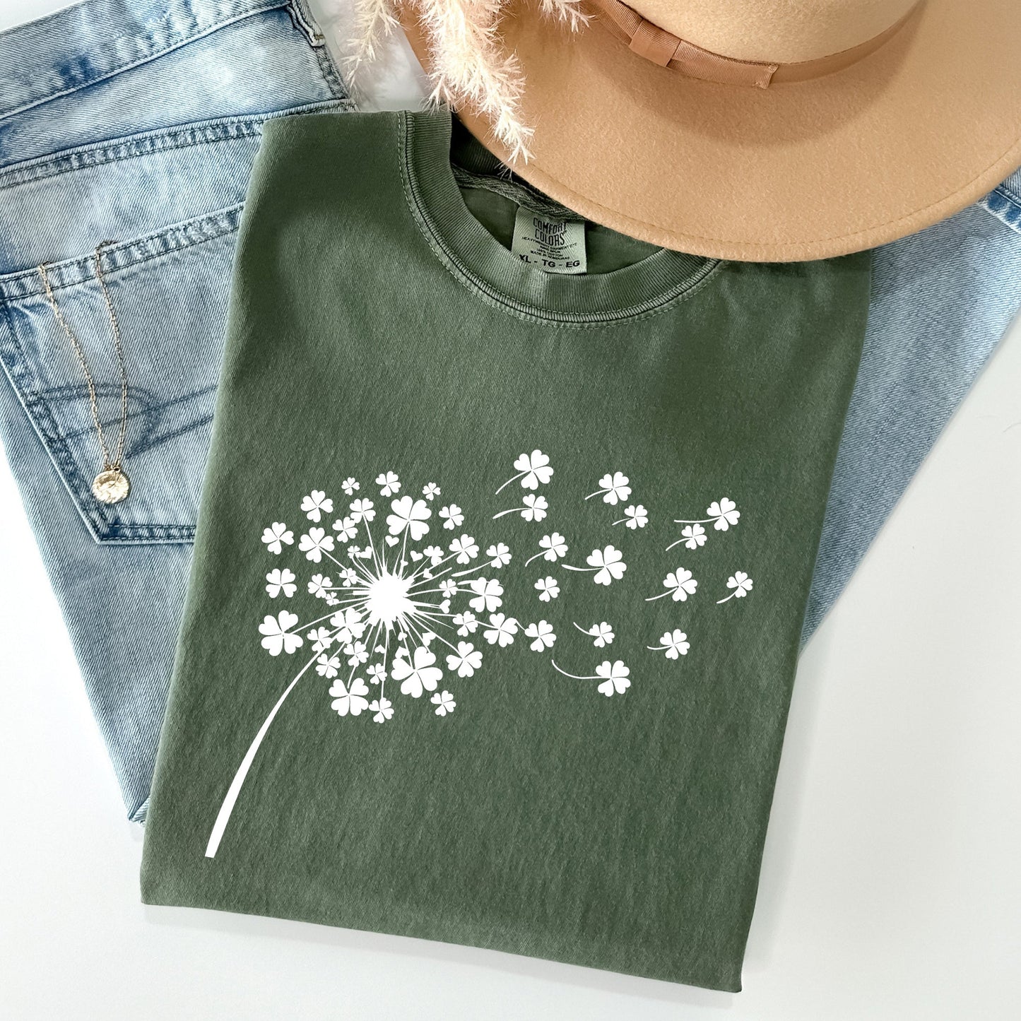 Dandelion, St Patrick's Day, Shamrocks Comfort Colors Tshirt