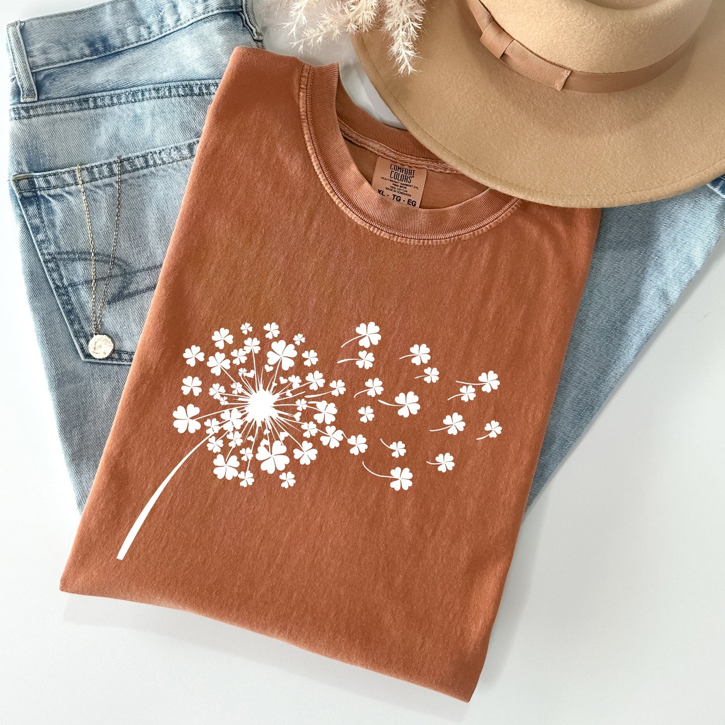 Dandelion, St Patrick's Day, Shamrocks Comfort Colors Tshirt