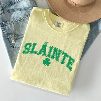 Slainte, Gaelic, Health, Luck, Collegiate, St Patrick's Day Comfort Colors Tshirt