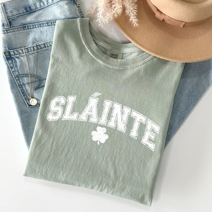 Slainte, Gaelic, Health, Luck, Collegiate, St Patrick's Day Comfort Colors Tshirt