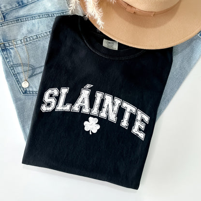 Slainte, Gaelic, Health, Luck, Collegiate, St Patrick's Day Comfort Colors Tshirt