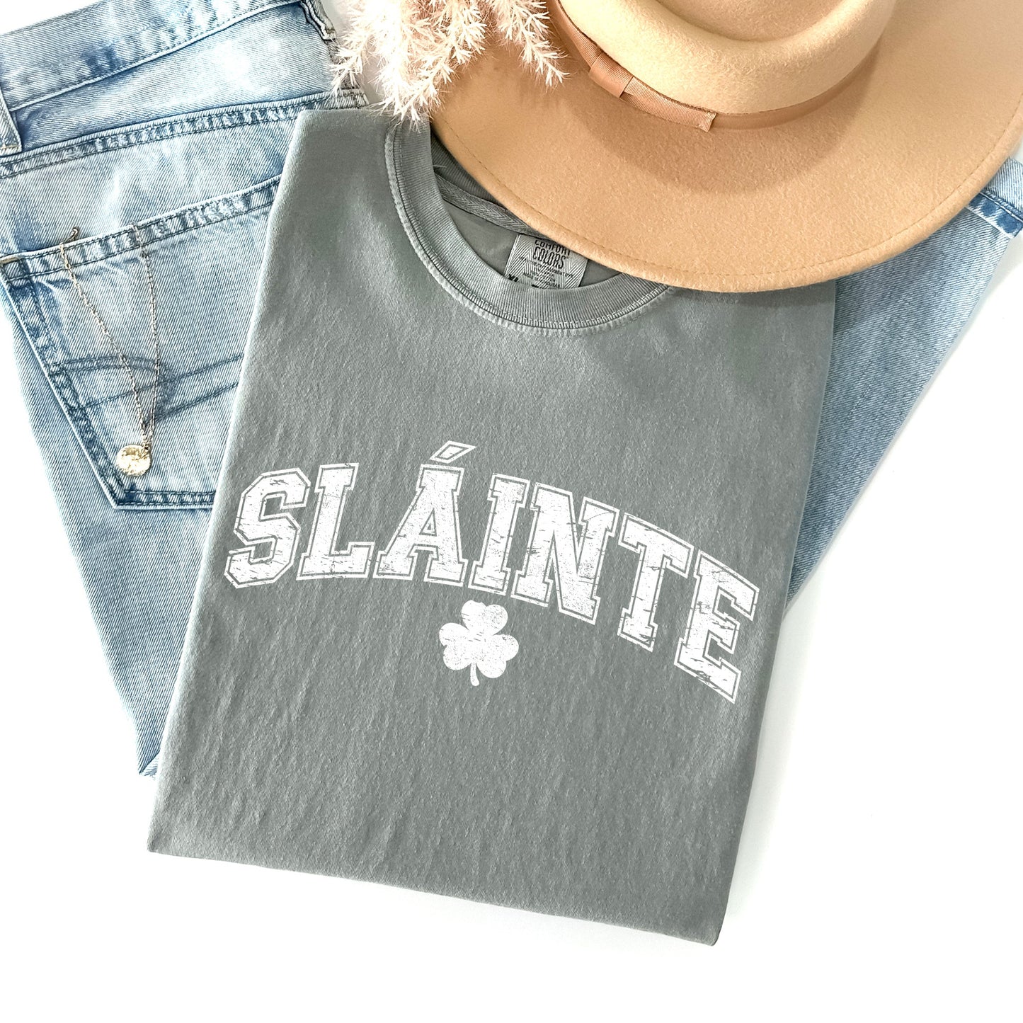 Slainte, Gaelic, Health, Luck, Collegiate, St Patrick's Day Comfort Colors Tshirt