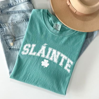 Slainte, Gaelic, Health, Luck, Collegiate, St Patrick's Day Comfort Colors Tshirt
