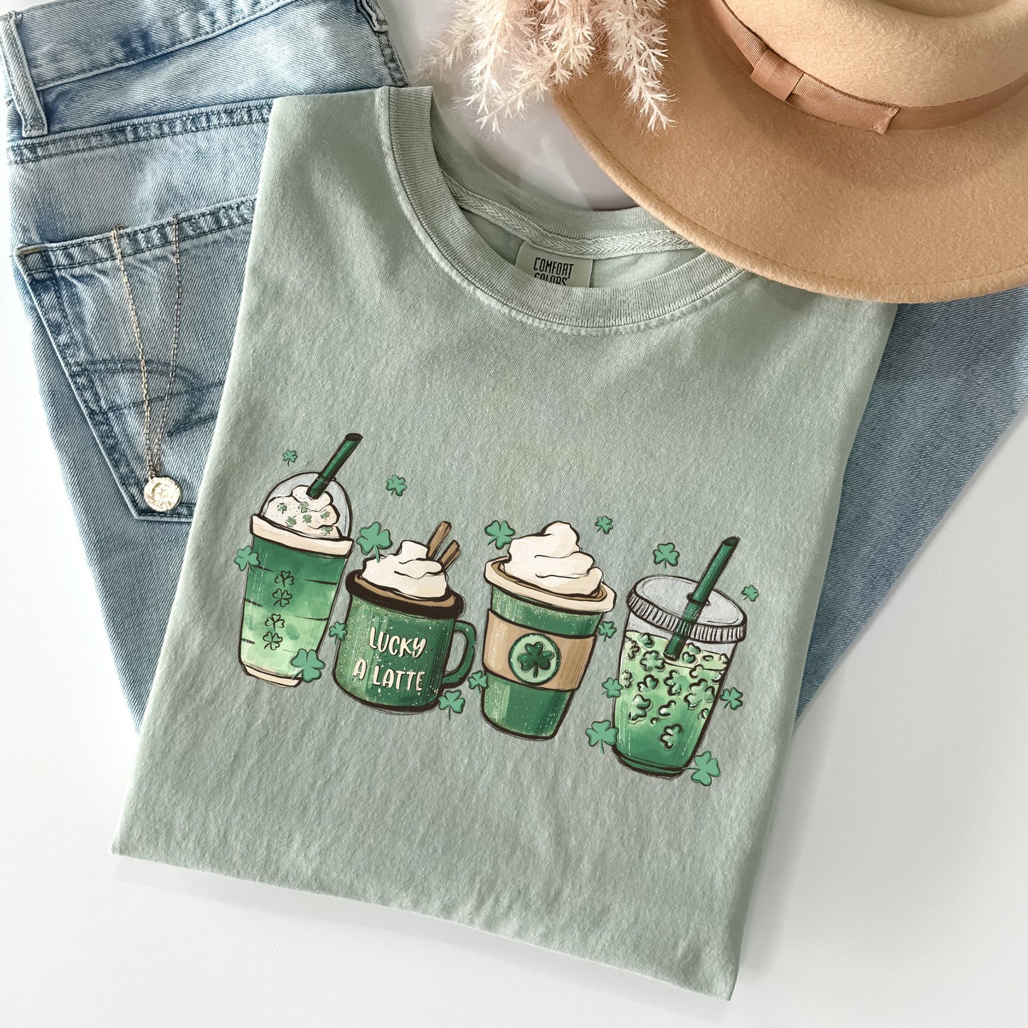 St Patrick's Day Coffee Drinks St Patrick's Day Comfort Colors Tshirt