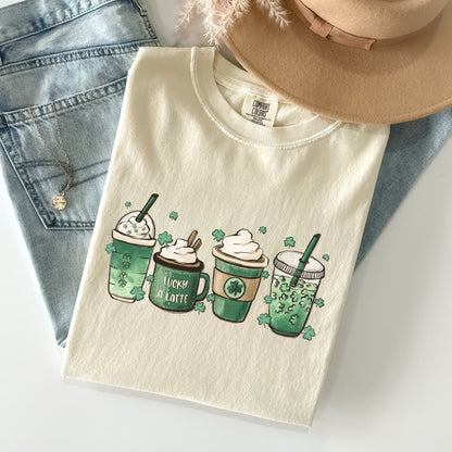 St Patrick's Day Coffee Drinks St Patrick's Day Comfort Colors Tshirt