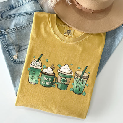 St Patrick's Day Coffee Drinks St Patrick's Day Comfort Colors Tshirt
