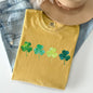 Watercolor Shamrocks In A Row, St Patrick's Day Comfort Colors Tshirt