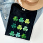 Watercolor Shamrocks In Rows, St Patrick's Day Comfort Colors Tshirt
