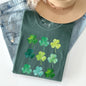 Watercolor Shamrocks In Rows, St Patrick's Day Comfort Colors Tshirt
