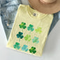 Watercolor Shamrocks In Rows, St Patrick's Day Comfort Colors Tshirt