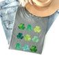 Watercolor Shamrocks In Rows, St Patrick's Day Comfort Colors Tshirt