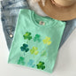 Watercolor Shamrocks In Rows, St Patrick's Day Comfort Colors Tshirt