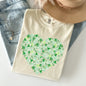 Watercolor Shamrocks, Heart, St Patrick's Day Comfort Colors Tshirt