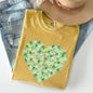 Watercolor Shamrocks, Heart, St Patrick's Day Comfort Colors Tshirt