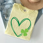 Double Heart With Shamrock, St Patrick's Day Comfort Colors Tshirt