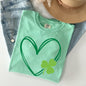 Double Heart With Shamrock, St Patrick's Day Comfort Colors Tshirt