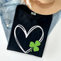 Double Heart With Shamrock, St Patrick's Day Comfort Colors Tshirt