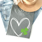 Double Heart With Shamrock, St Patrick's Day Comfort Colors Tshirt