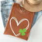 Double Heart With Shamrock, St Patrick's Day Comfort Colors Tshirt