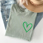 Double Heart, Pocket Print, St Patrick's Day Comfort Colors Tshirt