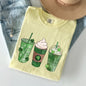 Iced Coffees, Drinks, Shamrocks, St Patrick's Day Comfort Colors Tshirt
