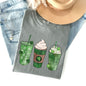 Iced Coffees, Drinks, Shamrocks, St Patrick's Day Comfort Colors Tshirt