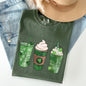 Iced Coffees, Drinks, Shamrocks, St Patrick's Day Comfort Colors Tshirt