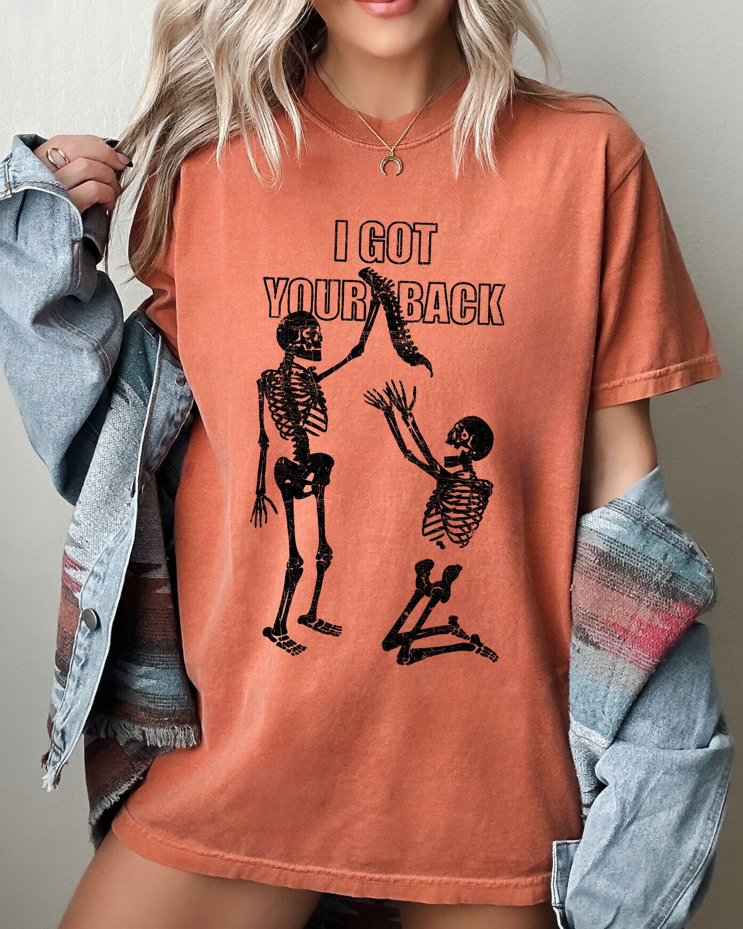 I Got Your Back, Funny Skeleton, Witch, Aesthetic, Meme, Halloween, Spooky, Costume, Tshirt Comfort Colors T-Shirt