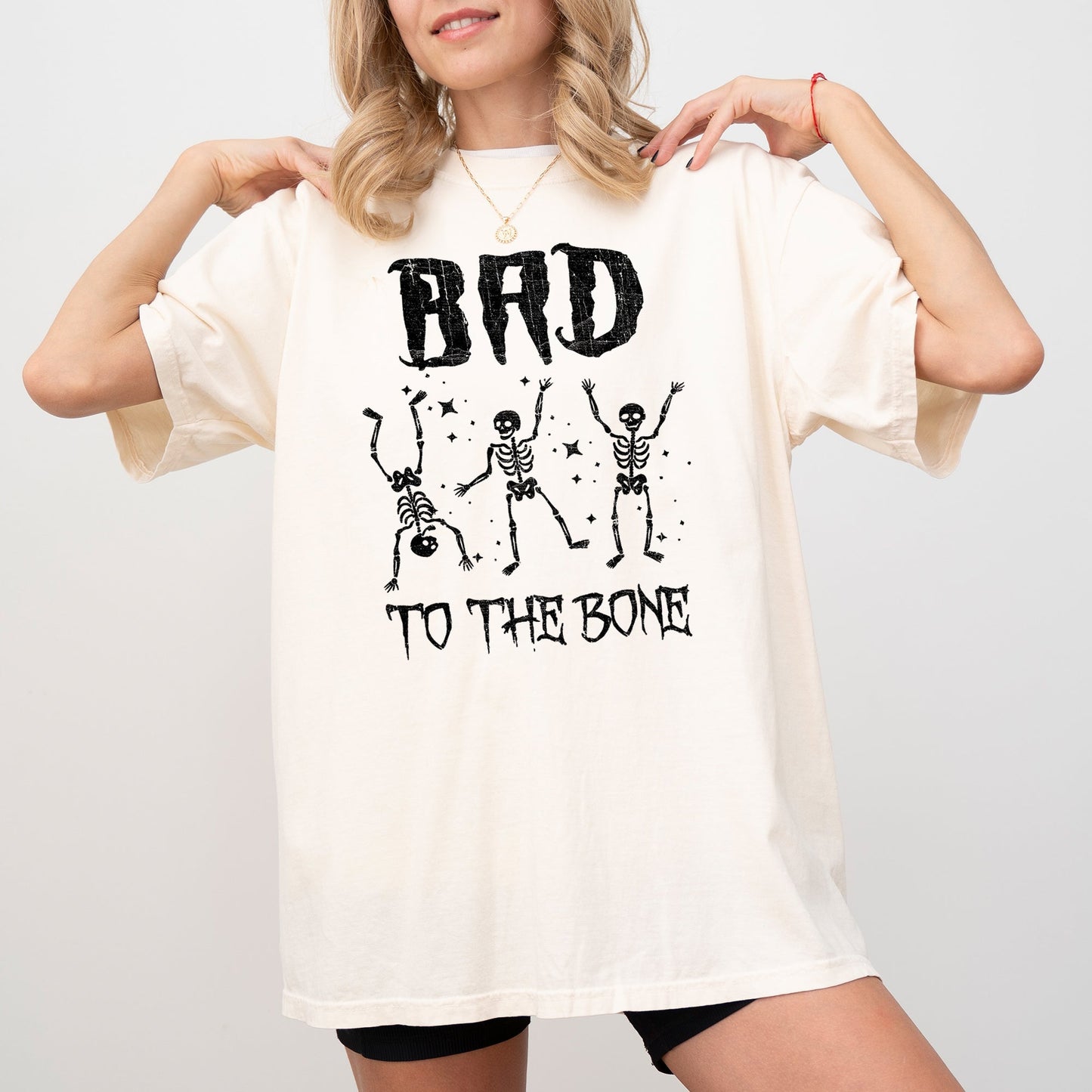 Bad To The Bone, Funny Skeleton, Witch, Aesthetic, Meme, Halloween, Spooky, Costume, Tshirt Comfort Colors T-Shirt