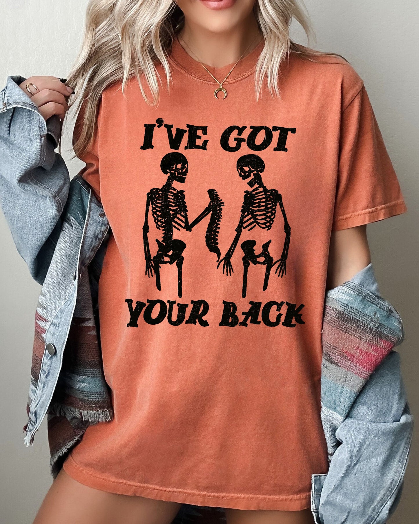 I've Got Your Back, Skeleton, Funny, Witch, Aesthetic, Meme, Halloween, Spooky, Costume, Tshirt Comfort Colors T-Shirt